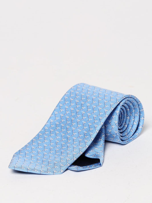Ferragamo Tie Men Gnawed Blue