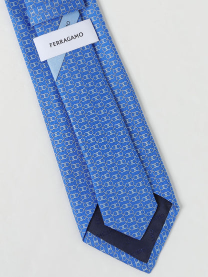 Ferragamo Tie Men Gnawed Blue