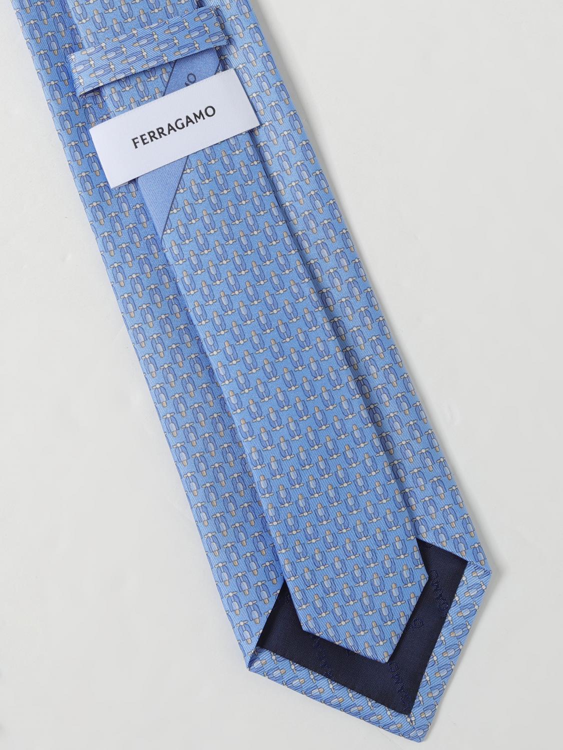 Ferragamo Tie Men Gnawed Blue