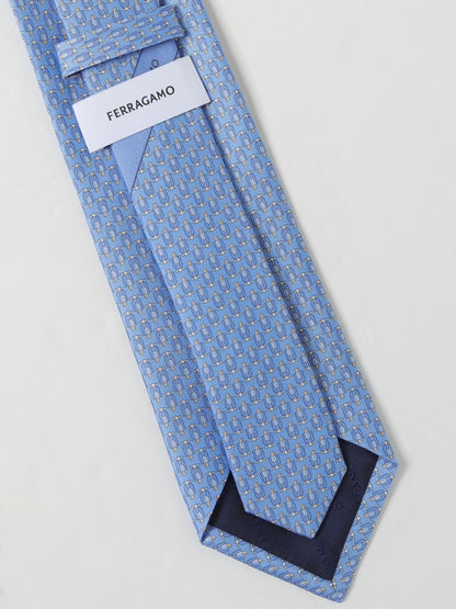 Ferragamo Tie Men Gnawed Blue