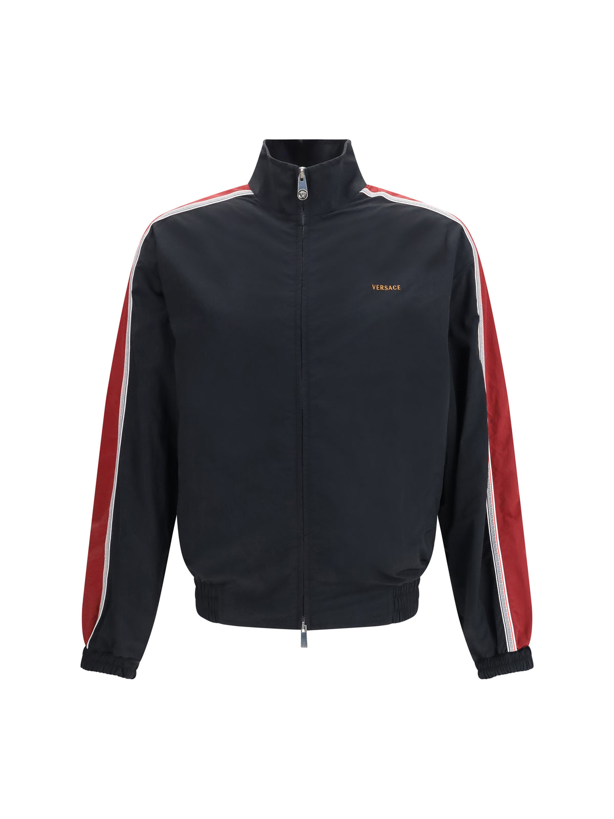 Versace Nylon Blouson Jacket with embroidered logo - Black