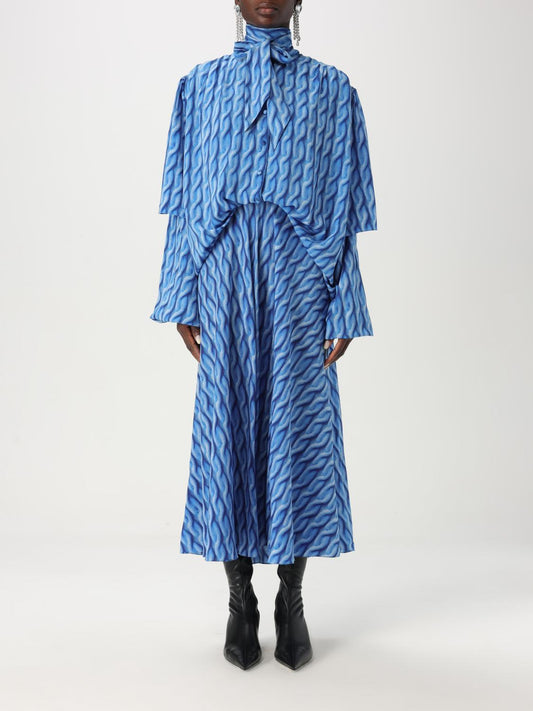 Balenciaga Dress Woman Gnawed Blue