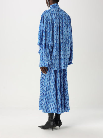 Balenciaga Dress Woman Gnawed Blue