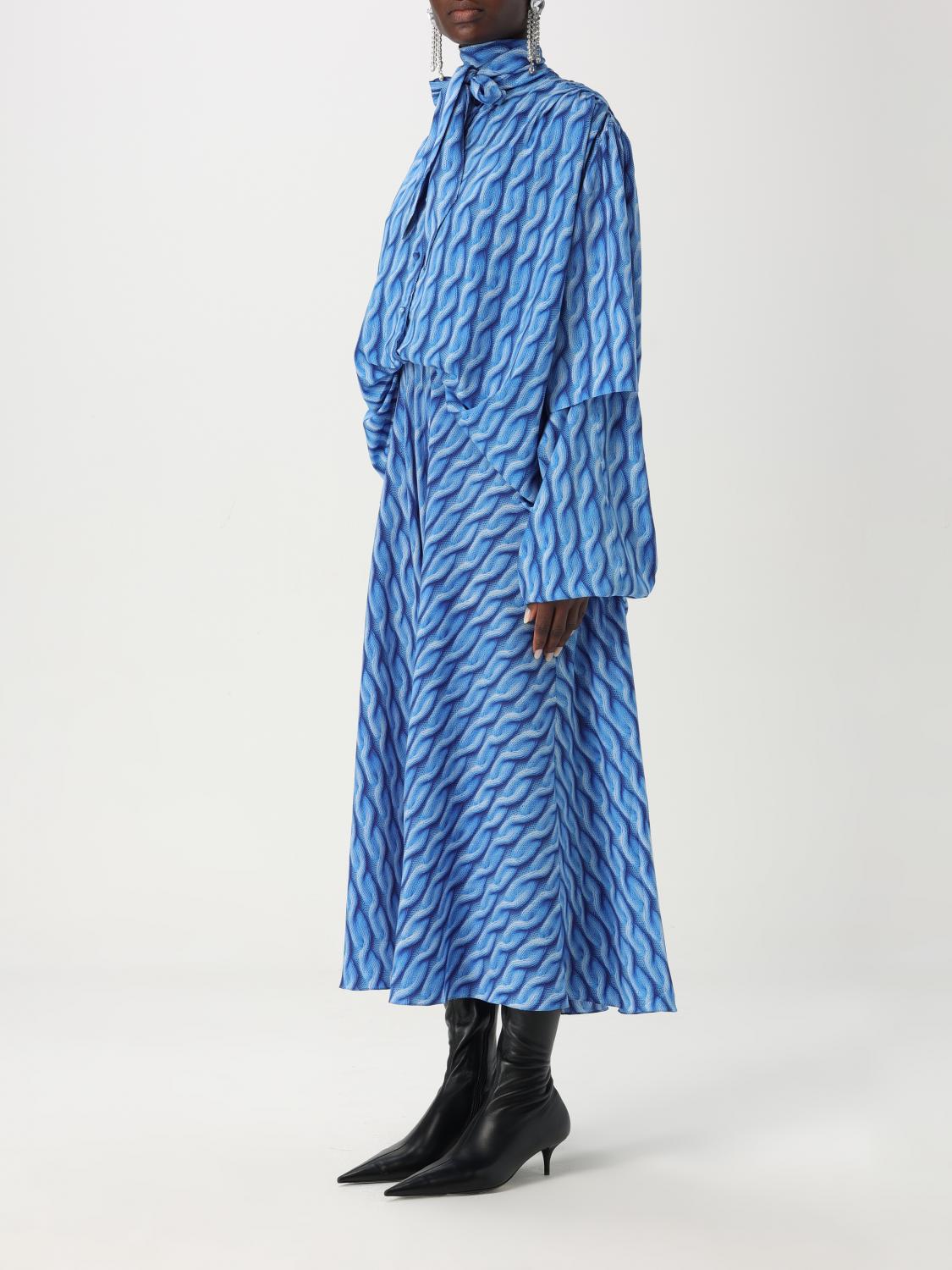 Balenciaga Dress Woman Gnawed Blue