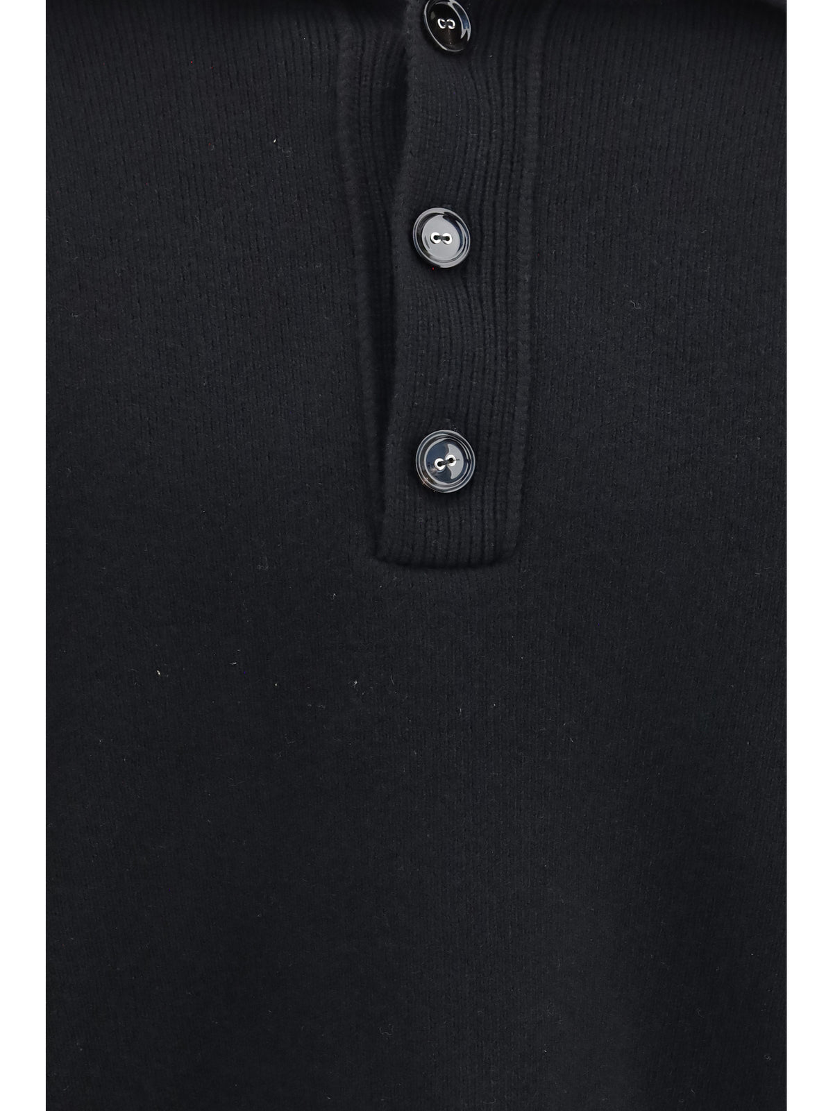 Ami Paris High-neck buttoned Sweater - Noir