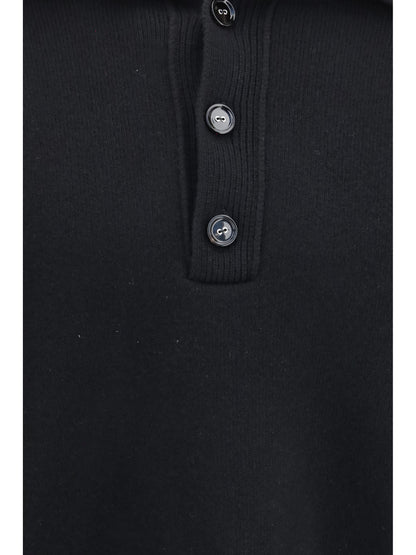 Ami Paris High-neck buttoned Sweater - Noir