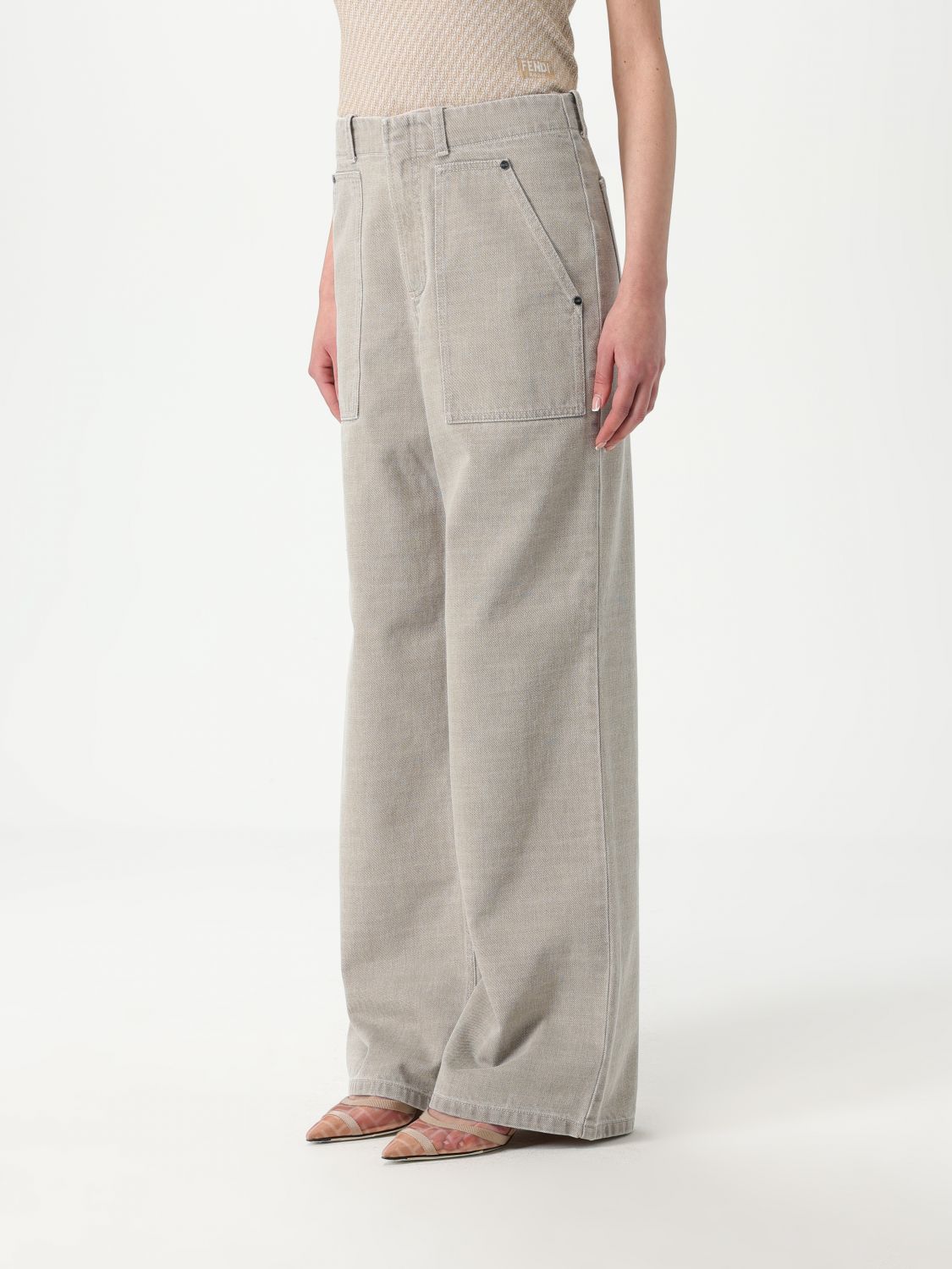 Fendi Pants Woman Beige