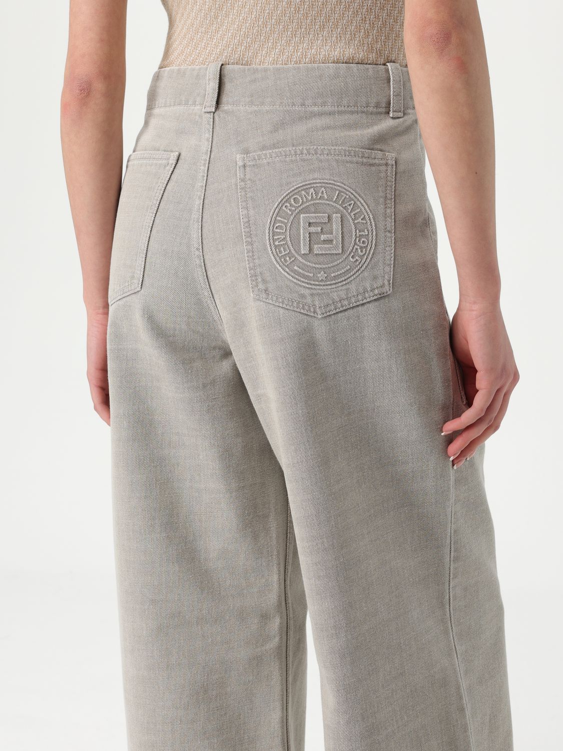 Fendi Pants Woman Beige