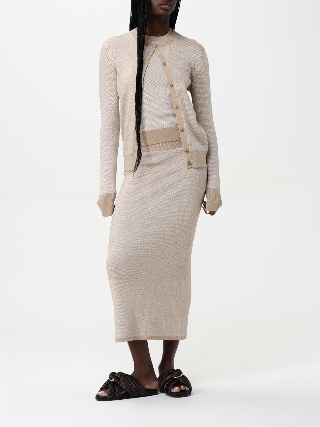 Fendi Cardigan Woman Beige