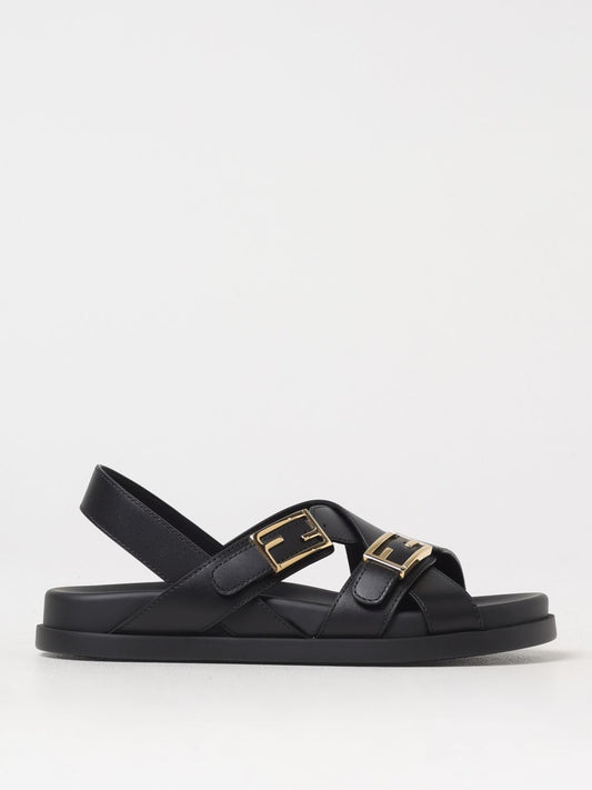 Fendi Flat Sandals Woman Black