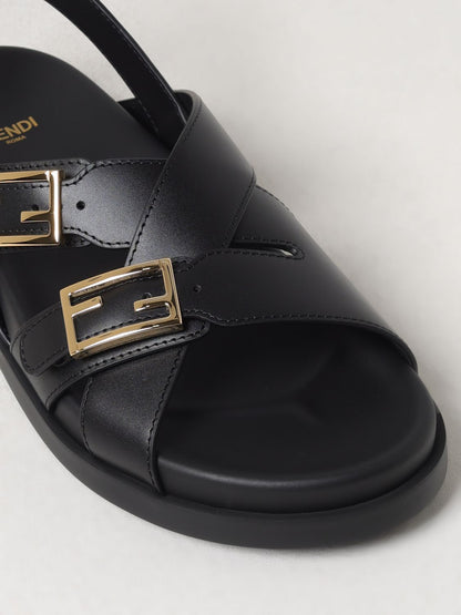 Fendi Flat Sandals Woman Black