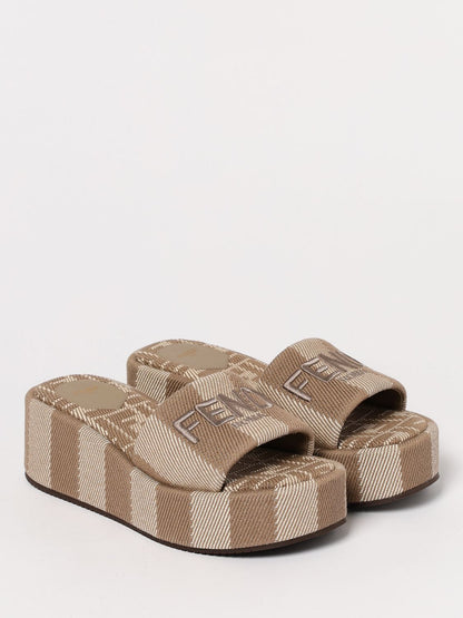 Fendi Heeled Sandals Woman Dove Grey