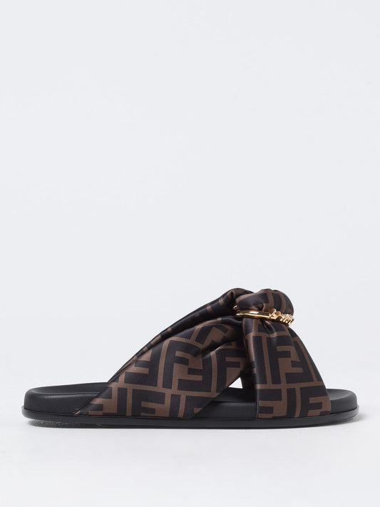 Fendi Flat Sandals Woman Tobacco