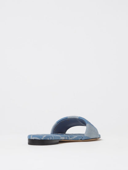 Fendi Flat Sandals Woman Gnawed Blue