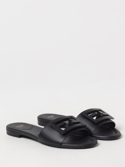 Fendi Flat Sandals Woman Black