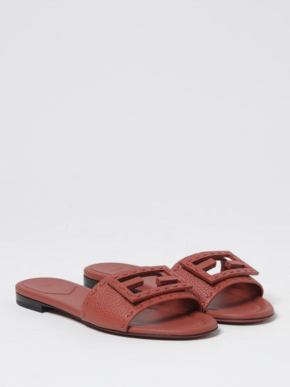 Fendi Flat Sandals Woman Leather