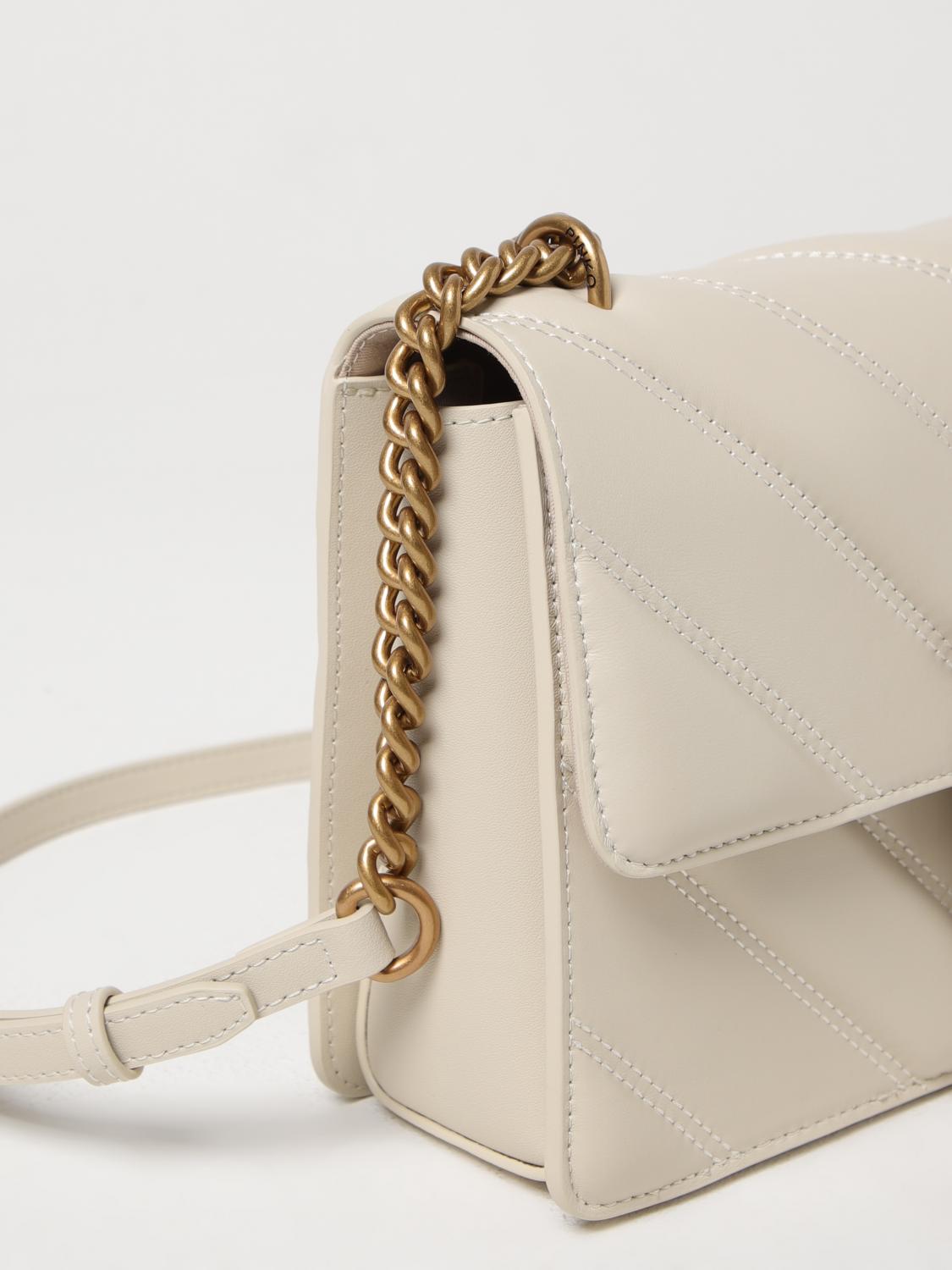 Pinko Crossbody Bags Woman Beige