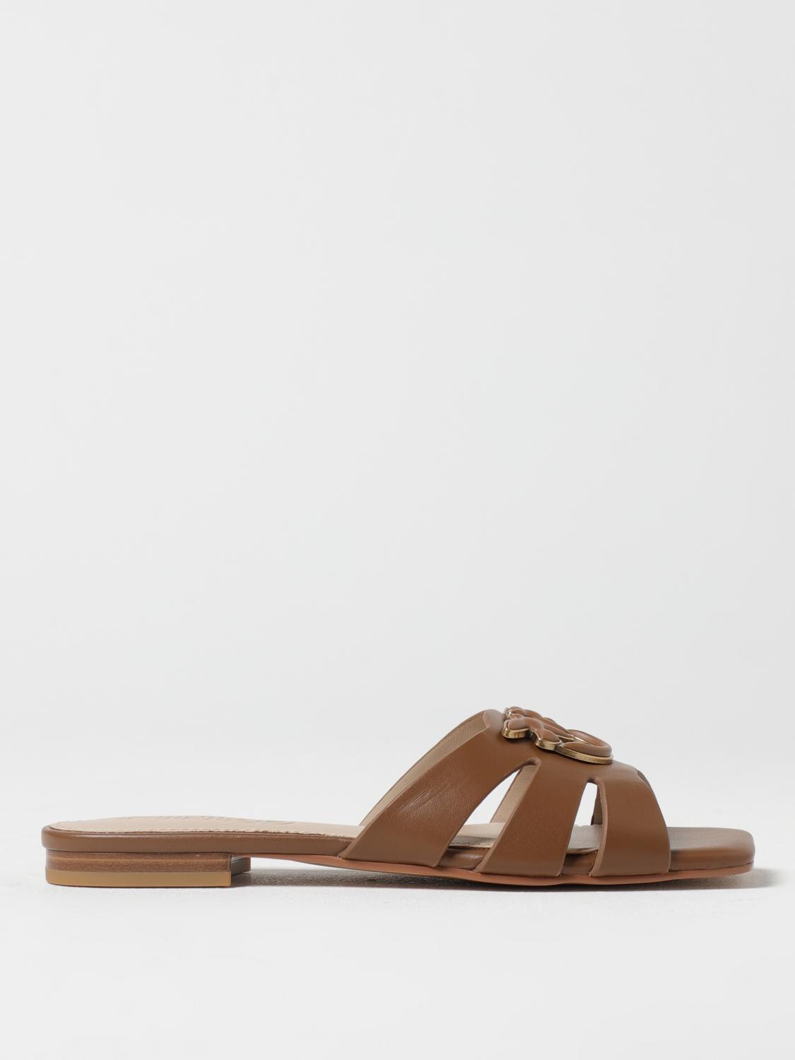 Pinko Flat Sandals Woman Beige