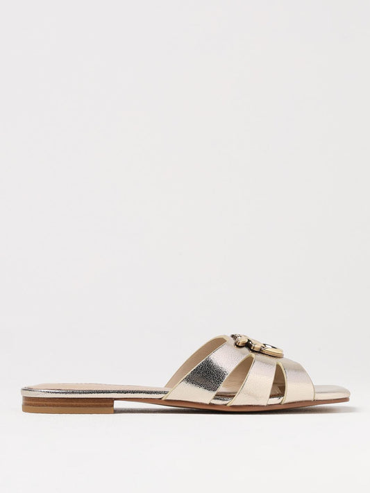 Pinko Flat Sandals Woman Gold