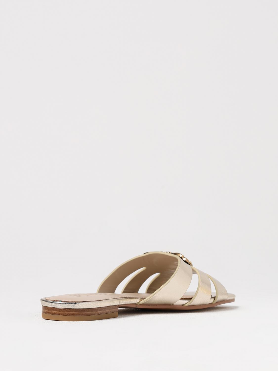 Pinko Flat Sandals Woman Gold