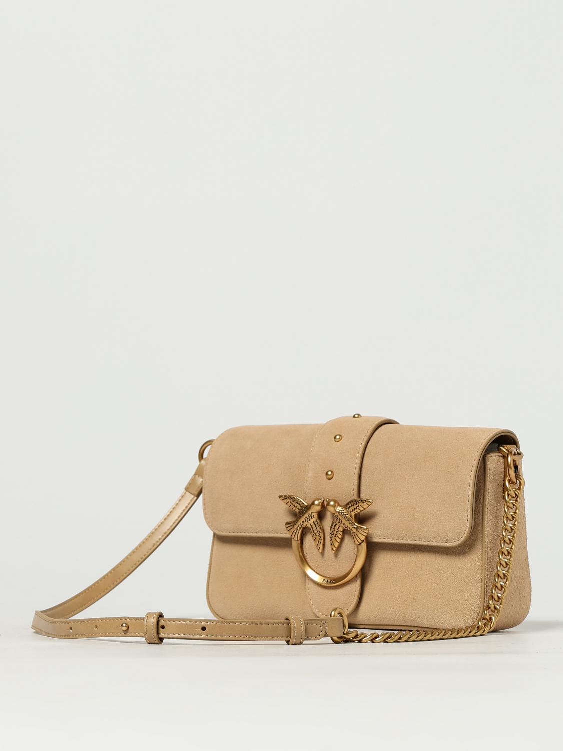Pinko Crossbody Bags Woman Beige