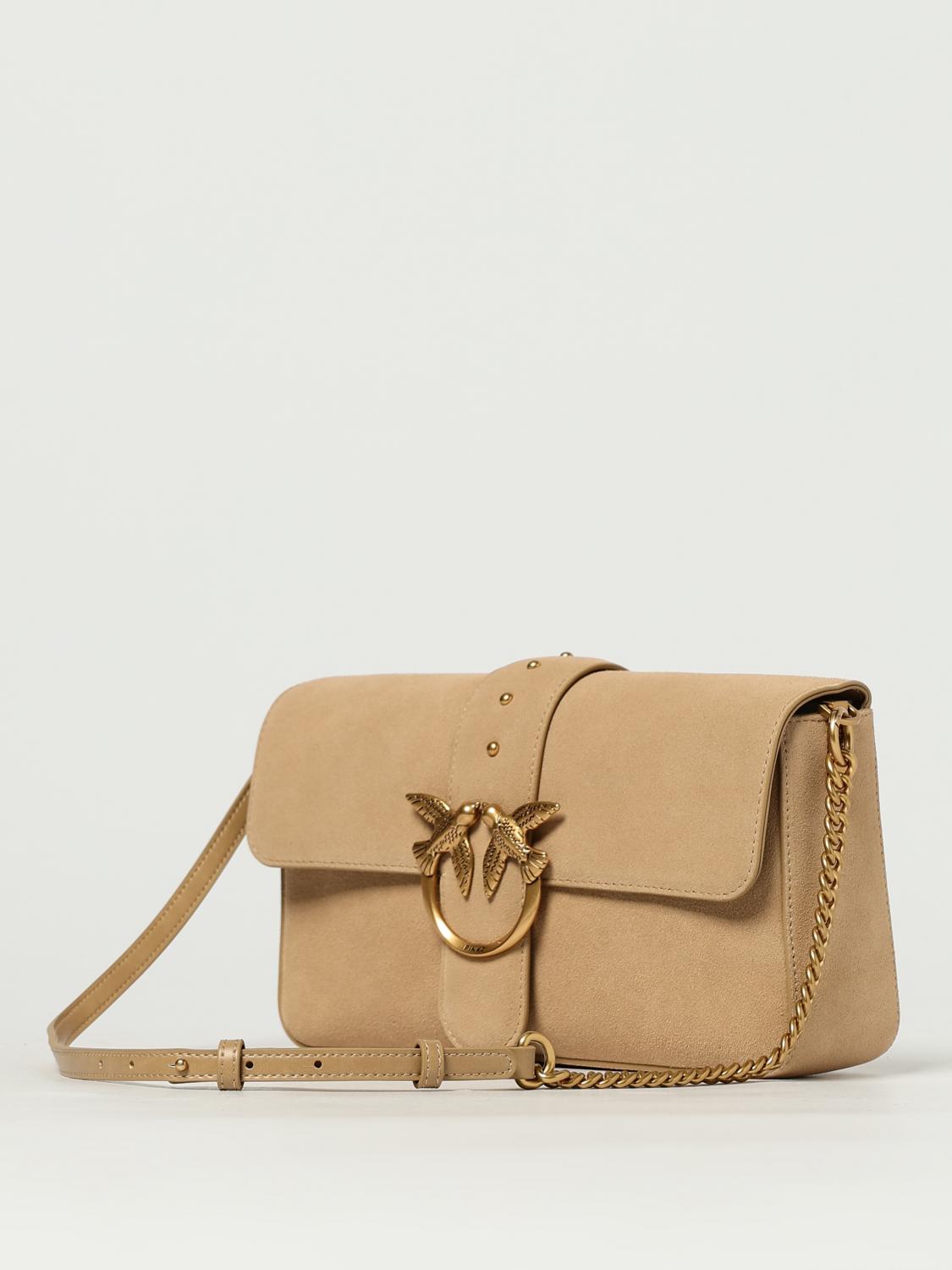 Pinko Crossbody Bags Woman Beige