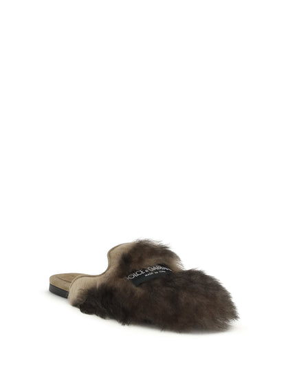 DOLCE & GABBANA Sheepskin Mules