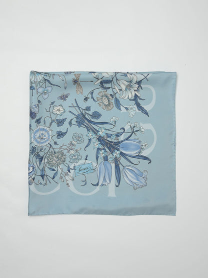 Gucci Neck Scarf Woman Gnawed Blue