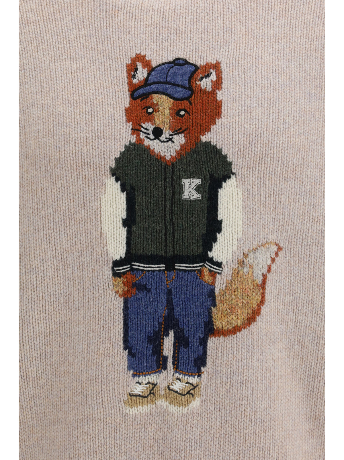 Maison Kitsuné Dressed Fox wool-blend Sweater - Moon Beige