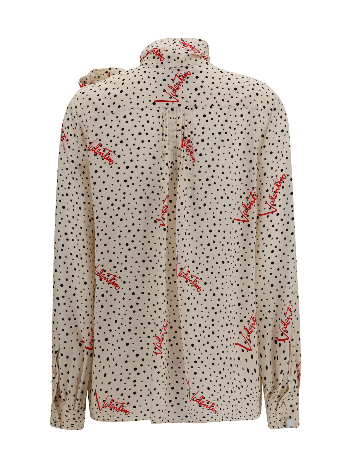 Valentino Crepe de chine bow-neck Shirt - Vaniglia/Black/Paris