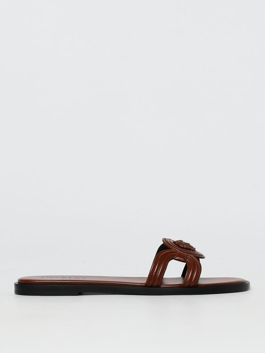 Versace Flat Sandals Woman Leather