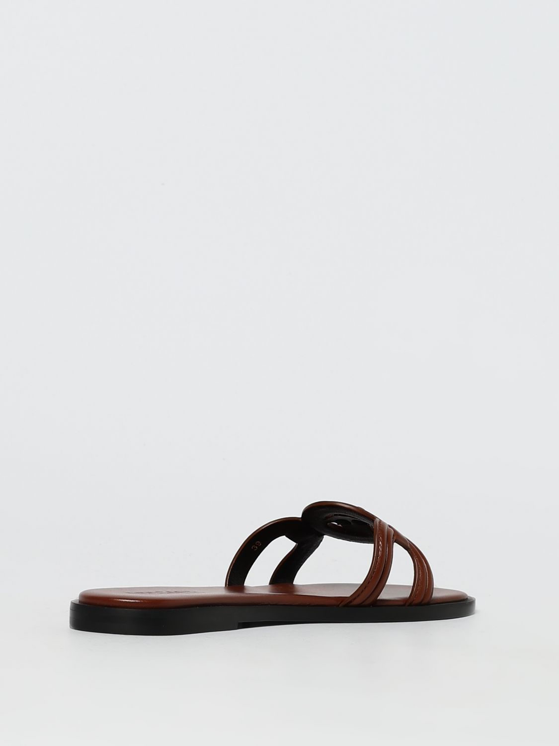 Versace Flat Sandals Woman Leather