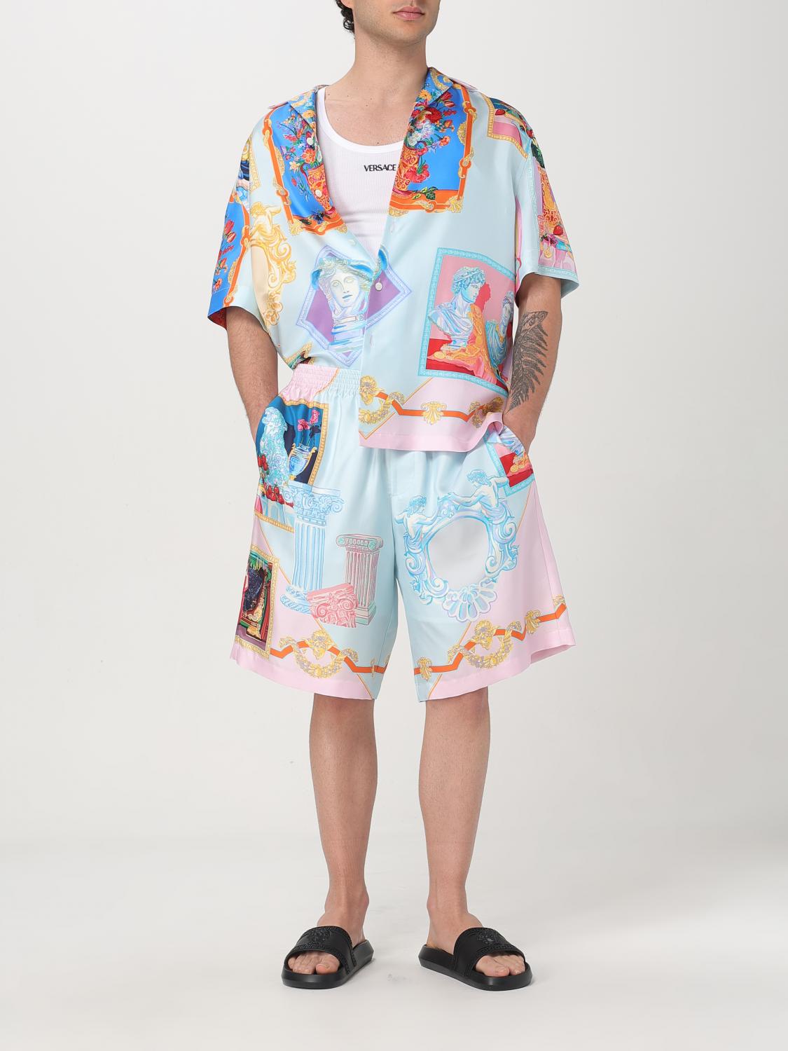 Versace Shirt Men Gnawed Blue