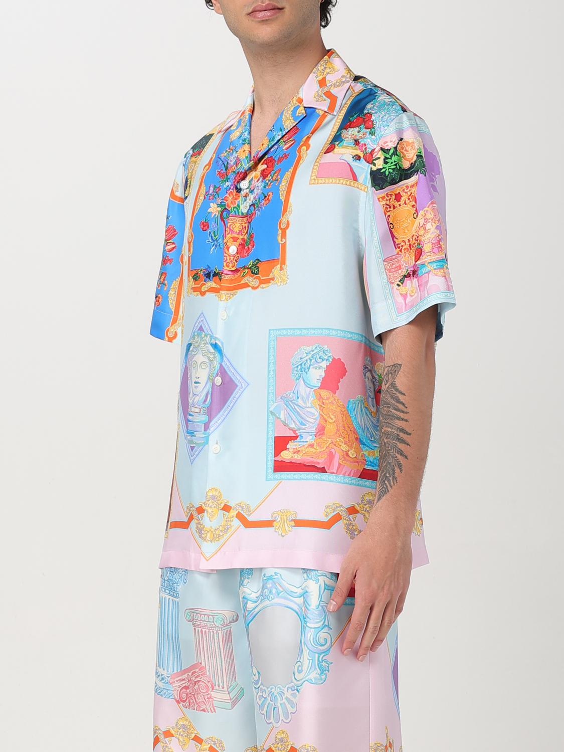 Versace Shirt Men Gnawed Blue