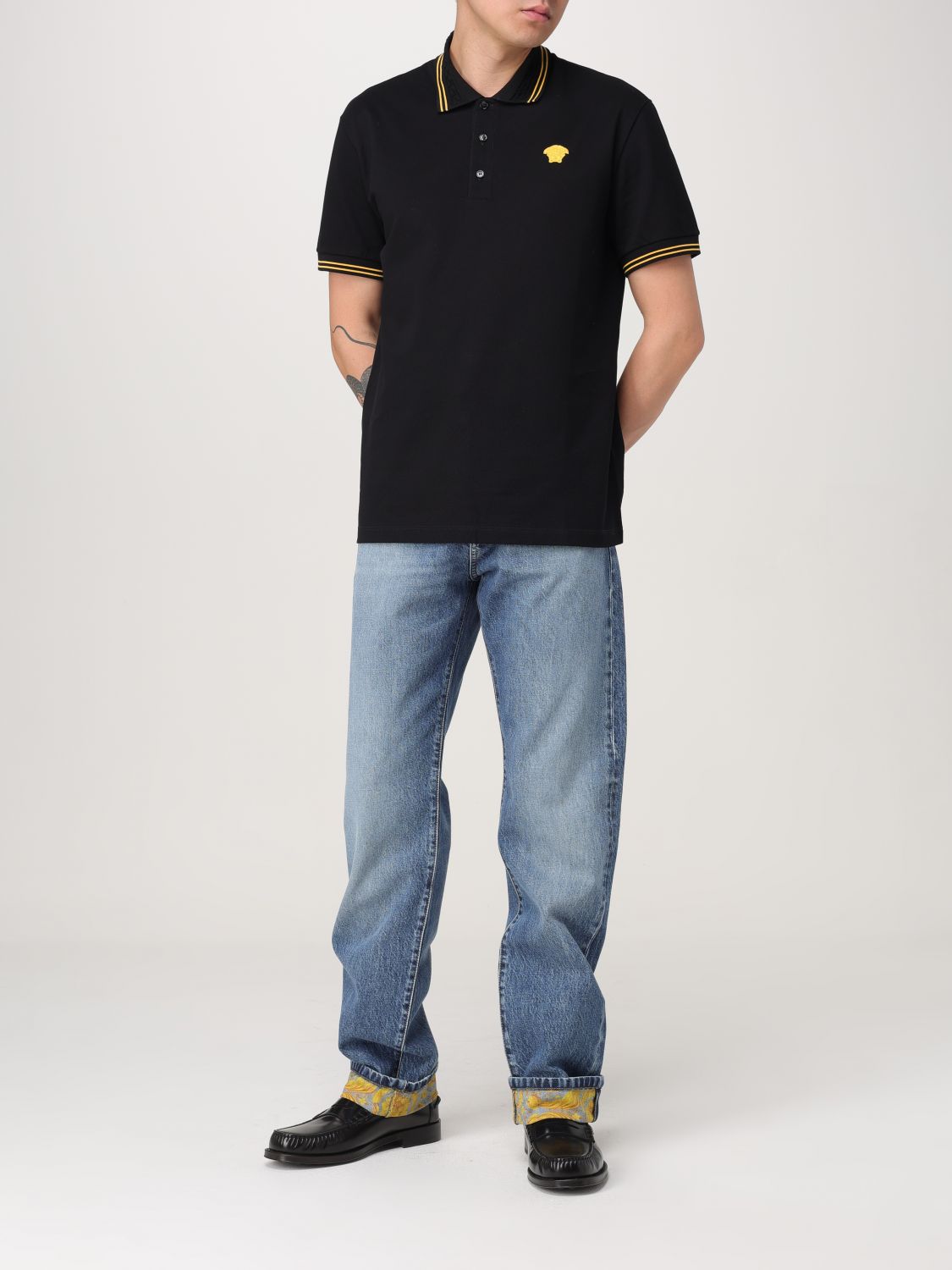 Versace Polo Shirt Men Black