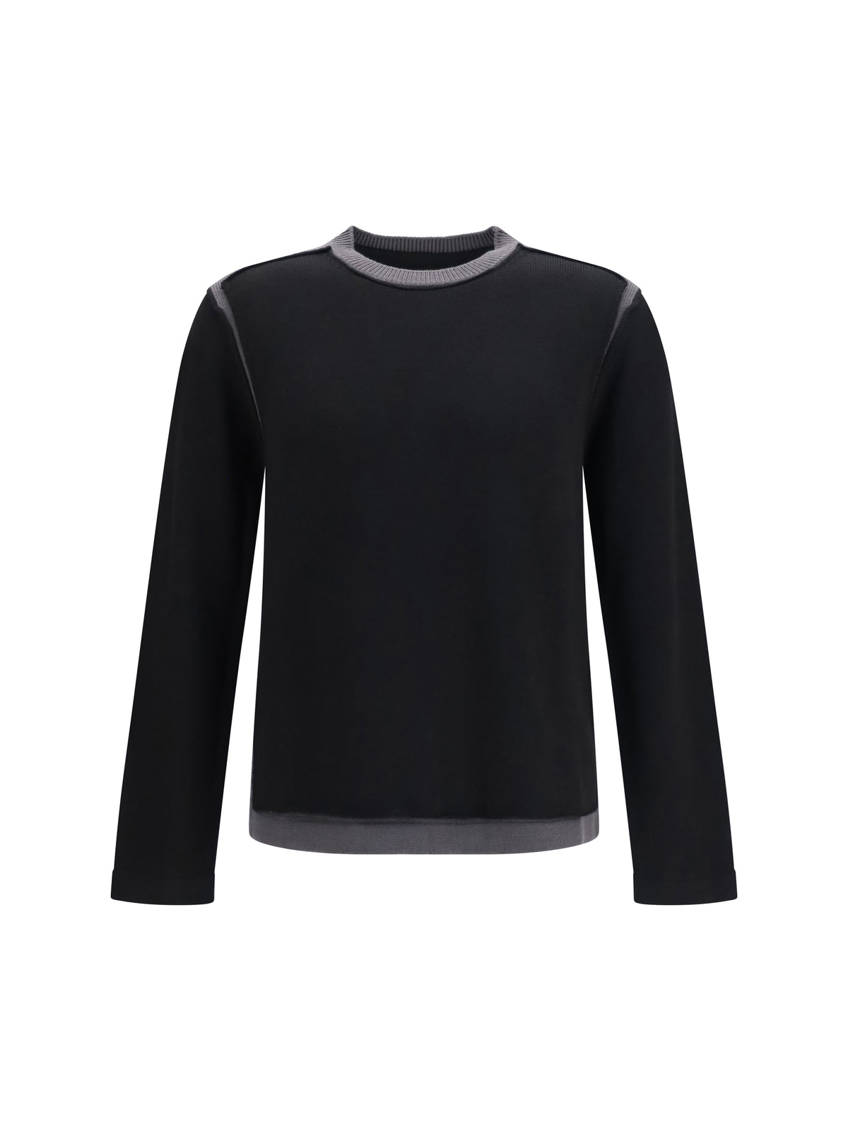 MM6 Maison Margiela Wool crew-neck Sweater - Black-Dark Grey