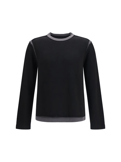 MM6 Maison Margiela Wool crew-neck Sweater - Black-Dark Grey