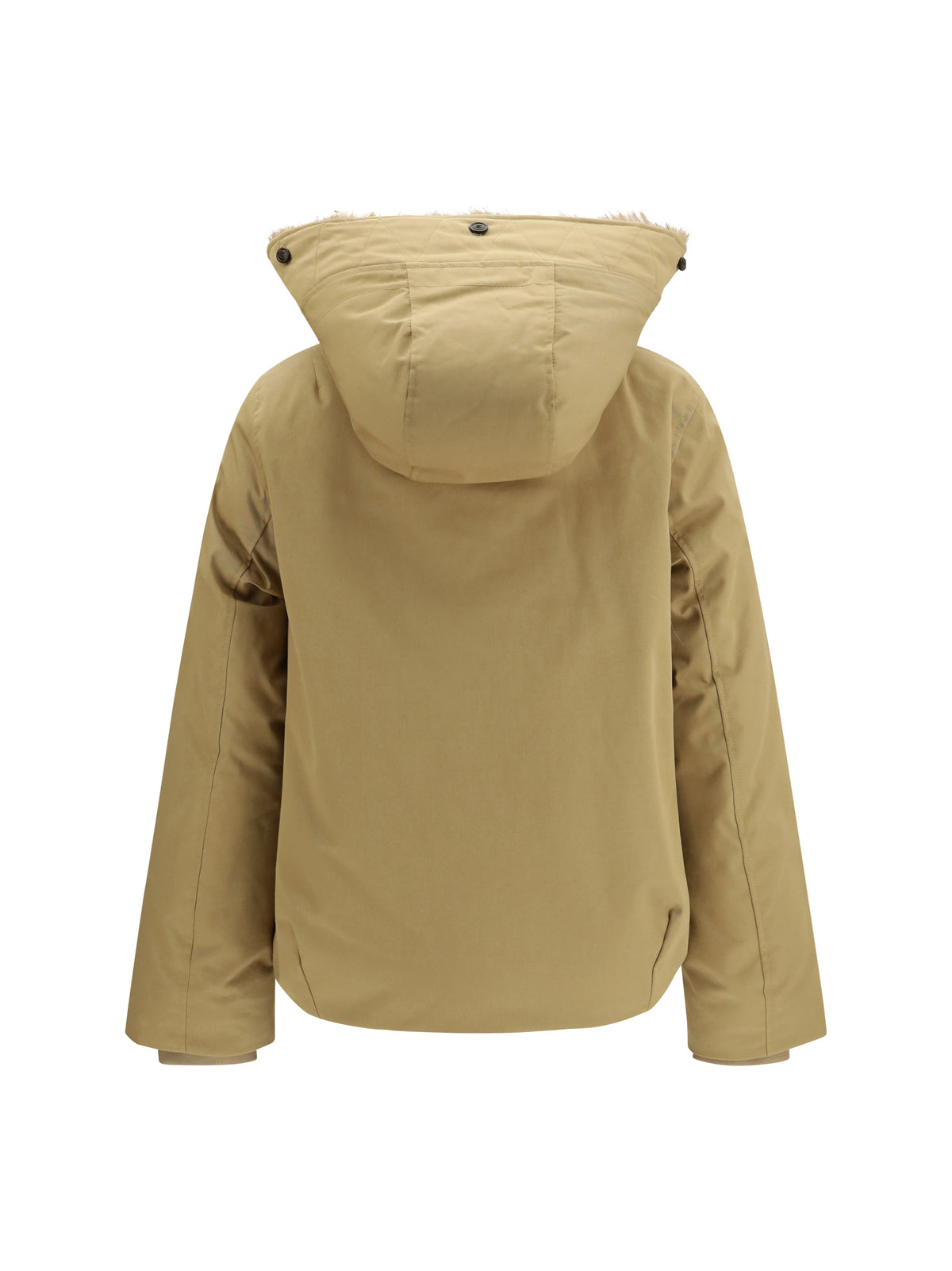Woolrich Short Hooded Parka with fur trim - Gold Khaki