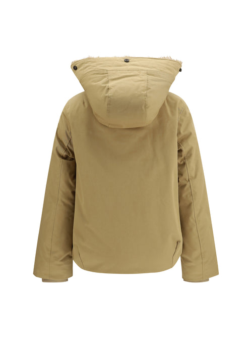 Woolrich Short Hooded Parka with fur trim - Gold Khaki