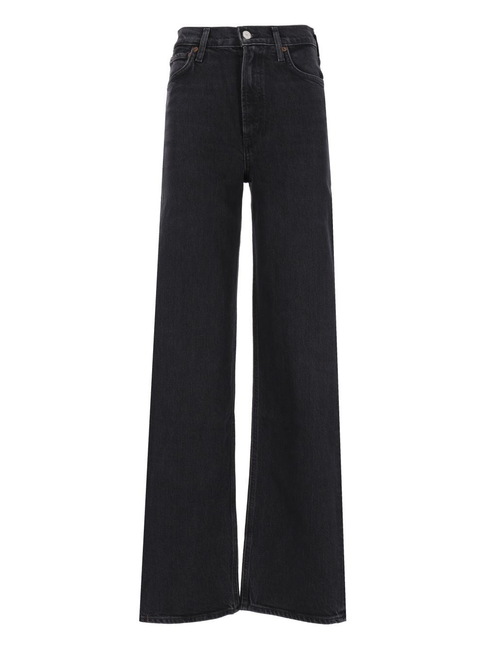 Agolde Ren Jeans In Cotton And Lyocell - Black