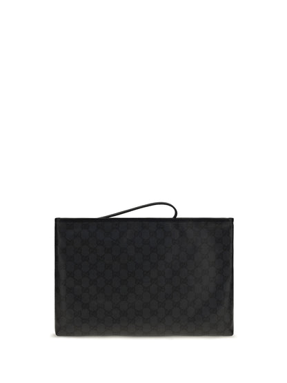 Gucci Medium Essence Classic Pouch - Black Black/Black