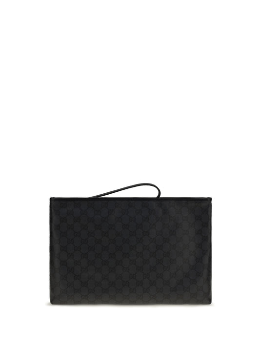 Gucci Medium Essence Classic Pouch - Black Black/Black