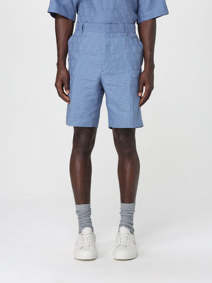 Fendi Pants Men Gnawed Blue