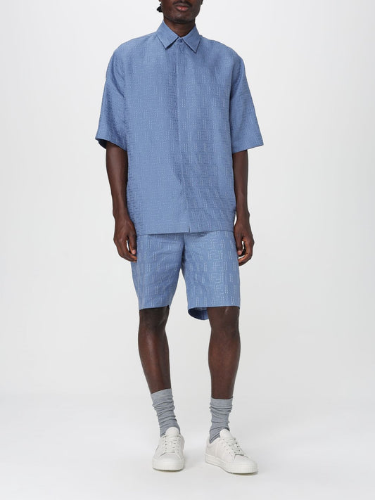 Fendi Pants Men Gnawed Blue