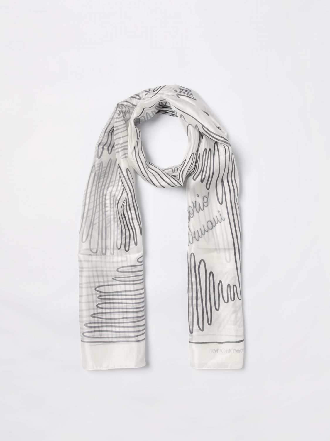 スカーフ EMPORIO ARMANI Woman Neck scarf White EW001878 AF15686 0101 Emporio Armani Neck Scarf Woman White – Modishus