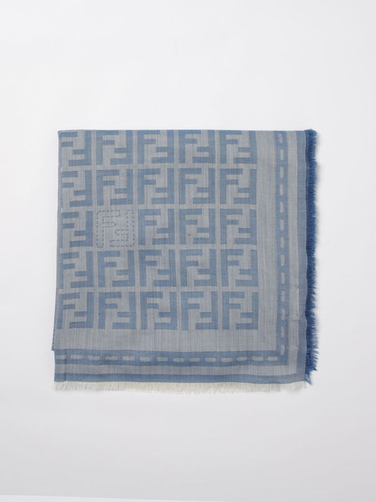 Fendi Shawl Woman Gnawed Blue