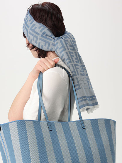 Fendi Shawl Woman Gnawed Blue