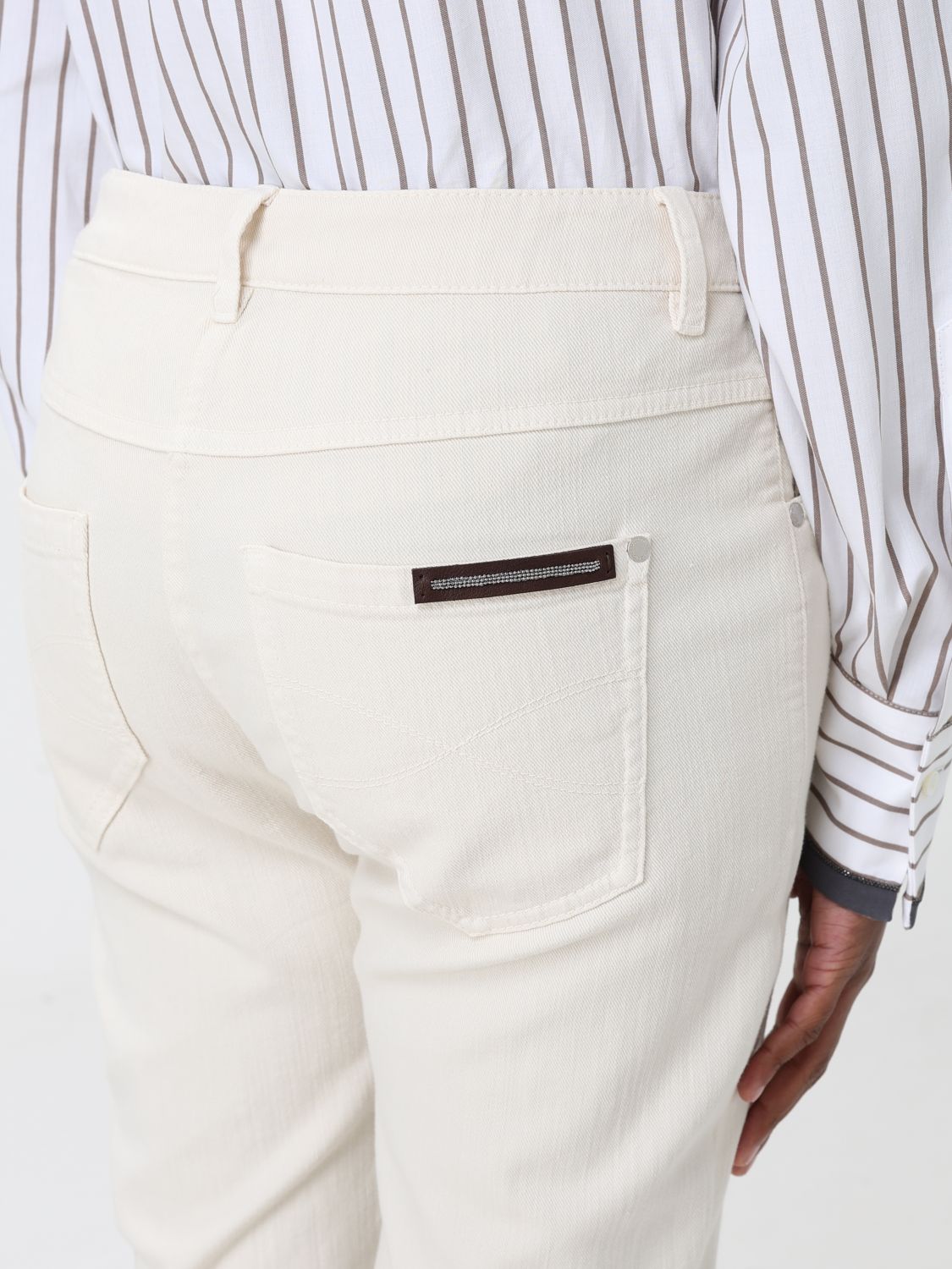 パンツ BRUNELLO CUCINELLI Woman Pants Yellow Cream MH137P5679 C8739 Brunello Cucinelli Pants Woman Yellow Cream – Modishus