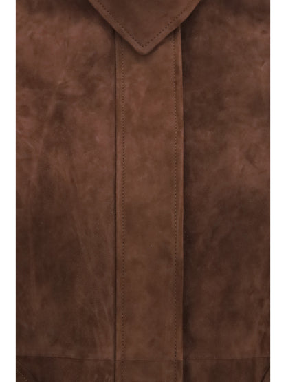 AlaïA Peplum Jacket in suede goatskin - Chocolat