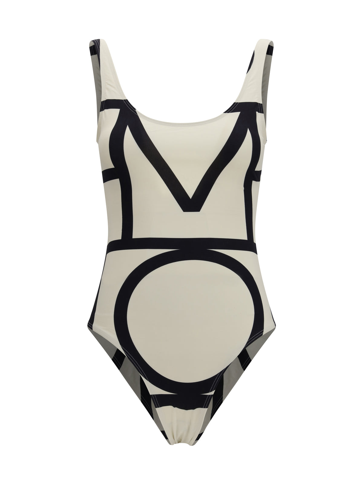 Toteme Monogram one-piece Swimsuit - Tofu